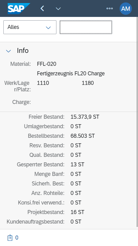 Bestandsübersicht