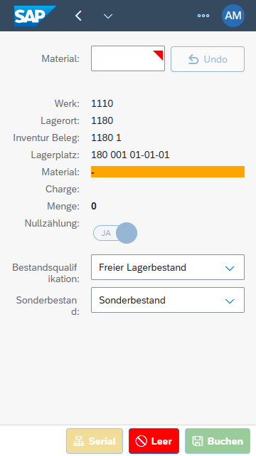 Physical inventory for document manager