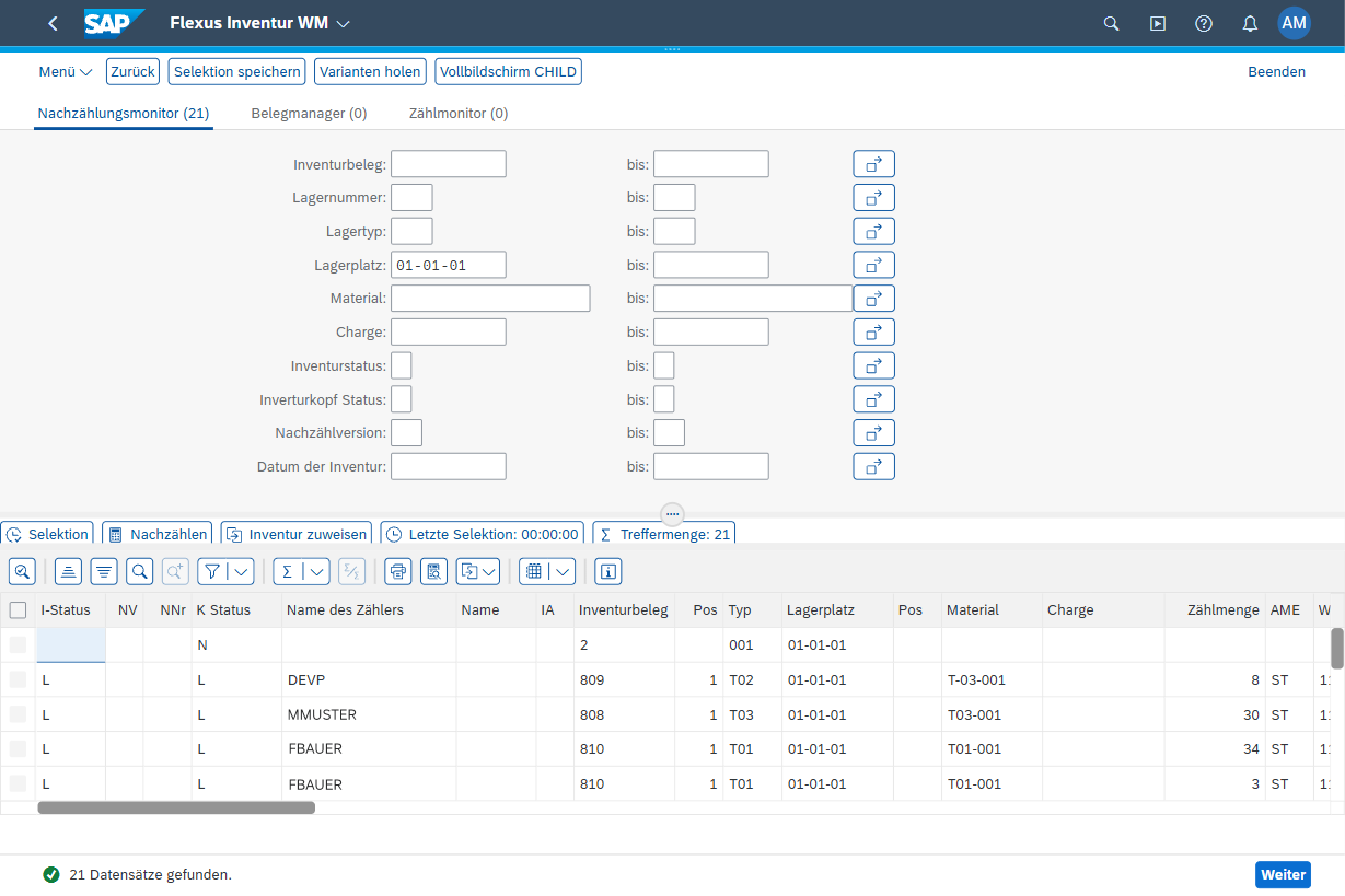 Physical inventory document manager