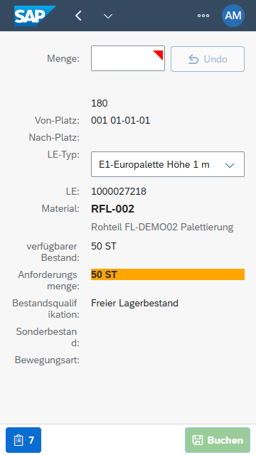 Umlagern Platz an Platz